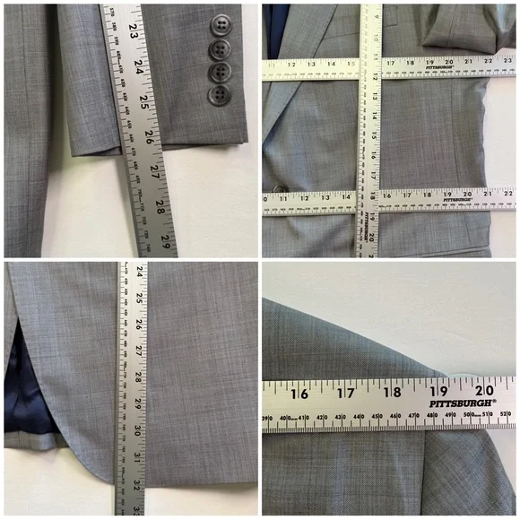 Jack Victor Mens Blazer Sport Coat Two Button Casual Jacket 44L Wool Suits